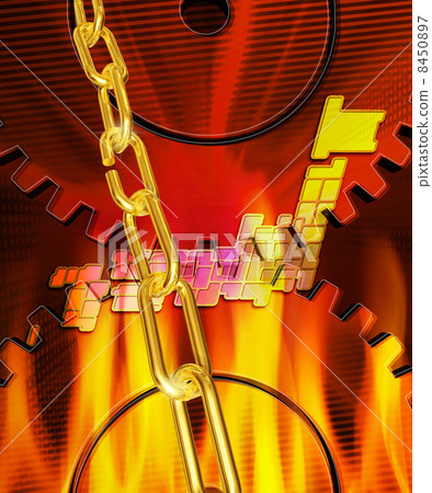 一個似乎被打破的金色鏈塊 8450897