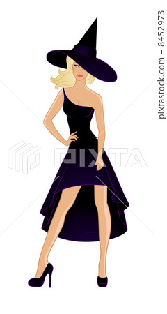 Beautiful witch in black dress 8452973