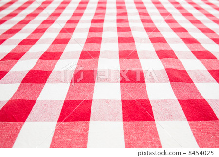 empty table top view covered by red gingham tablecloth 8454025