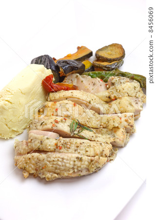 美味的烤雞肉和蔬菜 美味的烤雞肉和蔬菜 8456069