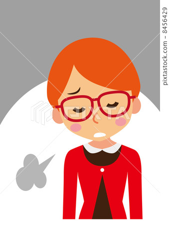 A shortcut woman wearing sigh glasses 8456429