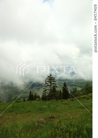 Mountain landscape. Storm clouds in the mountains. 8457409