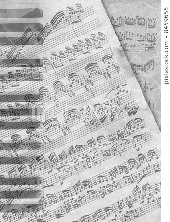 Handwritten score and piano 8459655