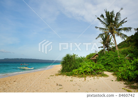 Puka beach on Boracay island, Philippines 8460742