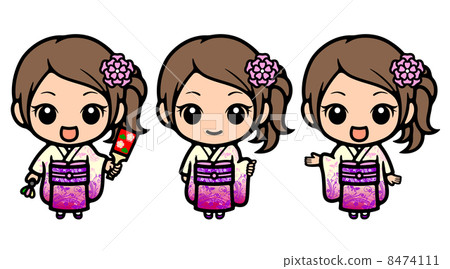 Girls wearing kimonos Girls wearing kimonos 8474111
