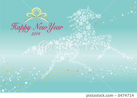 Horse and the star New Year's card illustration 8474714