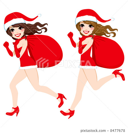 Santa Claus Women Running Santa Claus Women Running 8477678
