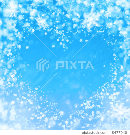 blue winter background with heart and snowflakes 8477940