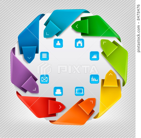 Info graphics banner with icons. Modern design template. Vector 8478476