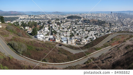 從雙峰頂城市風景的一個看法在舊金山 8498882
