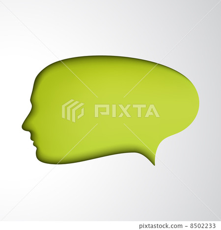 Green speech bubble. Concept face Green speech bubble. Concept face 8502233