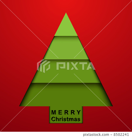 Christmas tree on red background 8502241