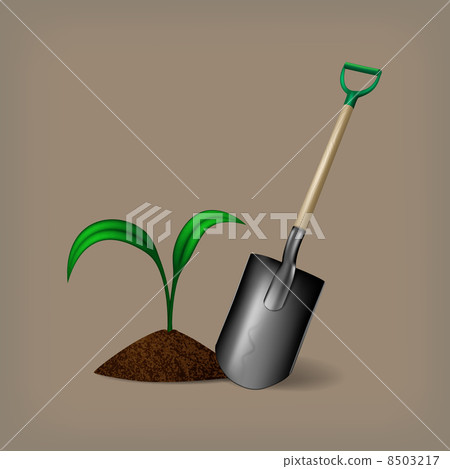 Garden spade and sprout. Vector illustration Garden spade and sprout. Vector illustration 8503217