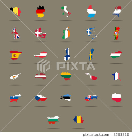 European Union country flags set. Vector illustration 8503218