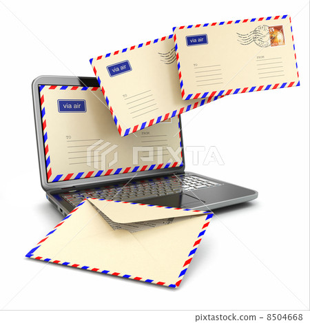 E-mail concept. Laptop and letters E-mail concept. Laptop and letters 8504668