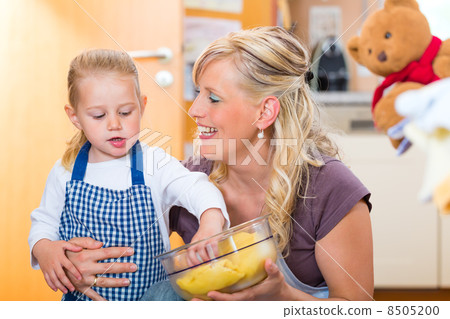 Mother and daughter baking together 8505200