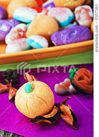 candy and pumpkin souffle of a holiday Halloween candy and pumpkin souffle of a holiday Halloween 8507163