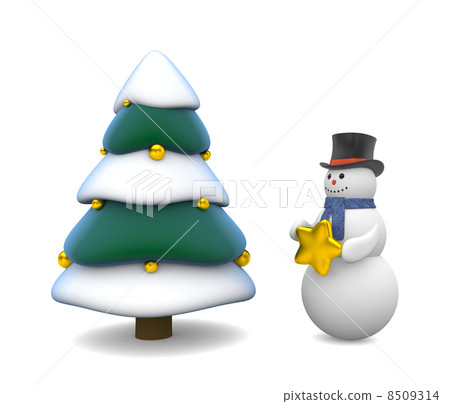 Christmas tree and snowman 8509314