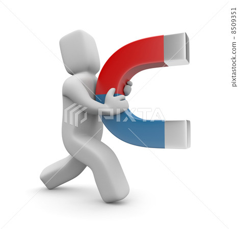 Person with magnet Person with magnet 8509351