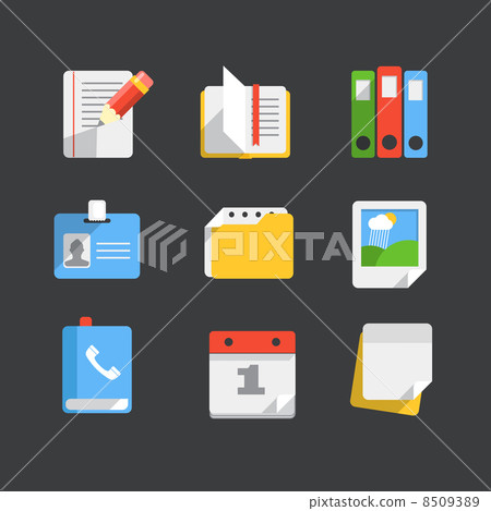 Modern web icons collection. Trendy paper style 8509389