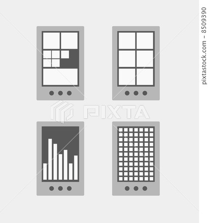 Modern smartphone tile interface template collection 8509390