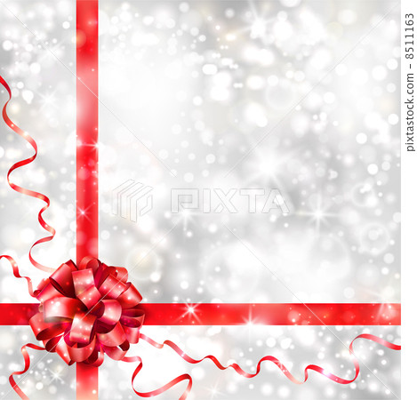 Silver background with red bow 8511163