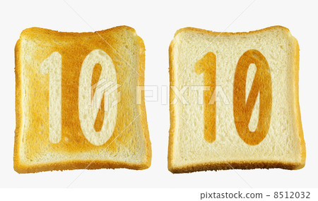 10 with slashed Arabic numerals on bread 8512032