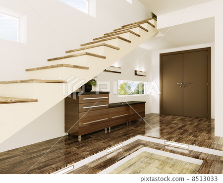 Entrance hall interior 3d render 8513033