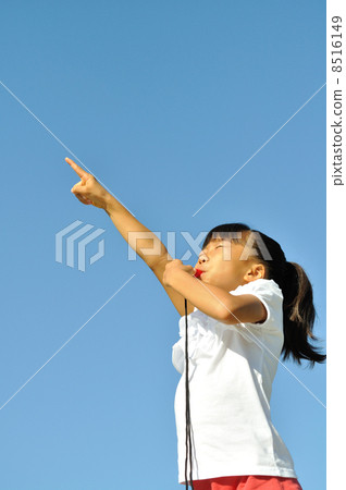 A girl playing a whistle 8516149