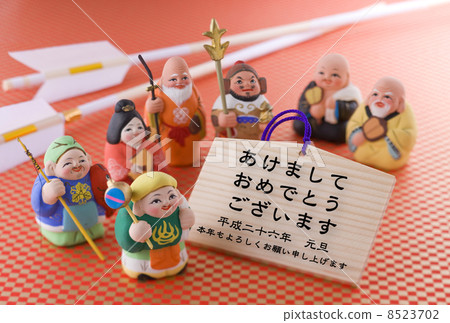 2014 New Year's card design material - Seven Lucky Gods 2014 New Year's card design material - Seven Lucky Gods 8523702