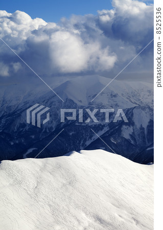 Top view on off-piste slope Top view on off-piste slope 8525536