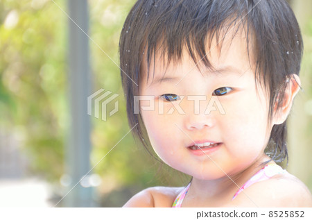 A girl playing water in the garden A girl playing water in the garden 8525852