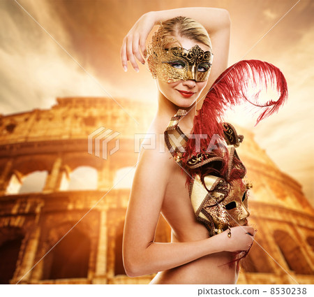 Beautiful woman in front of Colosseum (Rome, Italy) Beautiful woman in front of Colosseum (Rome, Italy) 8530238