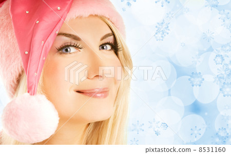 Beautiful mrs. Santa close-up portrait Beautiful mrs. Santa close-up portrait 8531160