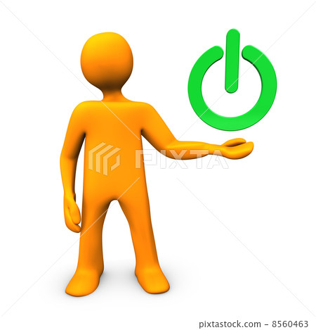 Green Power Button 8560463