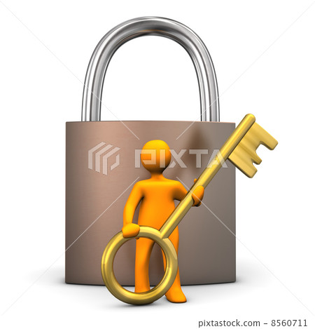 Manikin Padlock Golden Key 8560711