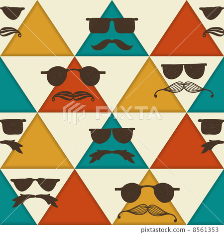 Vector Seamless Hipster Pattern - Stock Illustration [8561353] - PIXTA