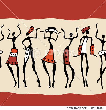 African dancers silhouette. 8561683