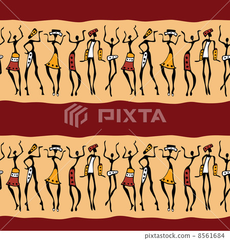 African dancers silhouette. 8561684