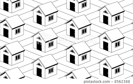 Monochrome seamless pattern with houses Monochrome seamless pattern with houses 8562388