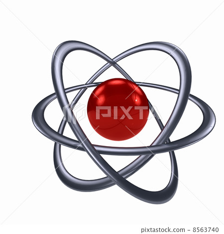 Atom sign over white background 8563740