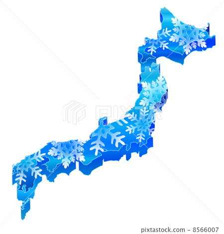 Map of Japan Snow in winter - Stock Illustration [8566007] - PIXTA