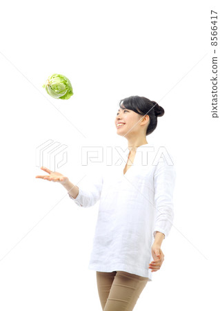 生菜和婦女 8566417