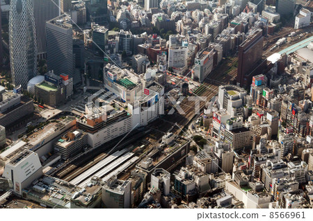 图库照片: 新宿站鸟瞰图
