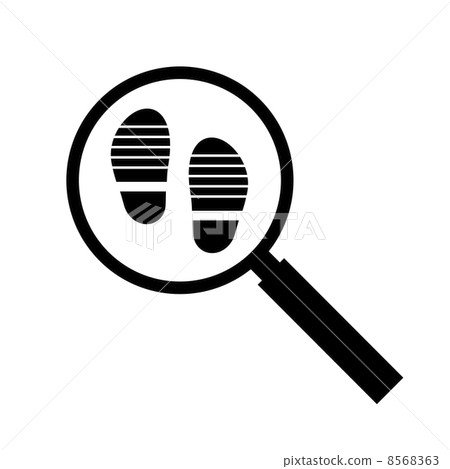 Shoe traces appearing on the magnifying glass 8568363