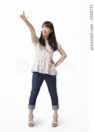 A woman pointing her finger 8568771