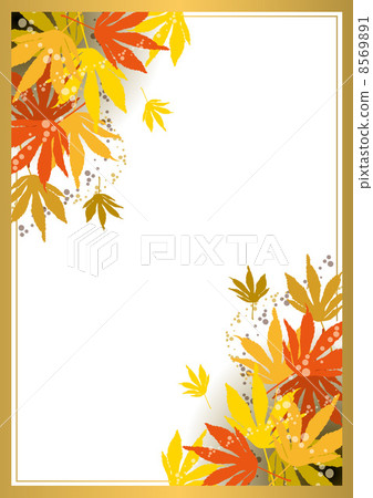 Autumnal leaves frame - Stock Illustration [8569891] - PIXTA