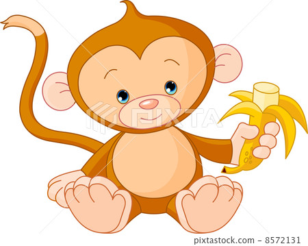Baby Monkey eating banana Baby Monkey eating banana 8572131
