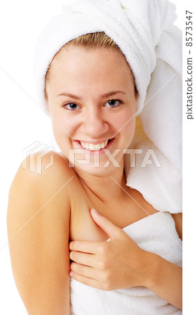 Beautiful Young Spa Woman On White Beautiful Young Spa Woman On White 8573547