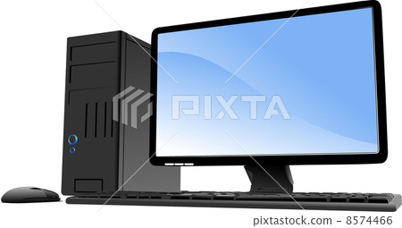 Vector illustration of desktop PC or server station. Mac. 8574466